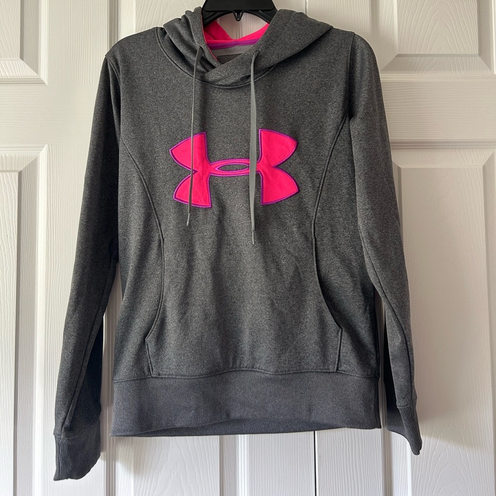 Under Armour Gray and Pink ColdGear hoodie